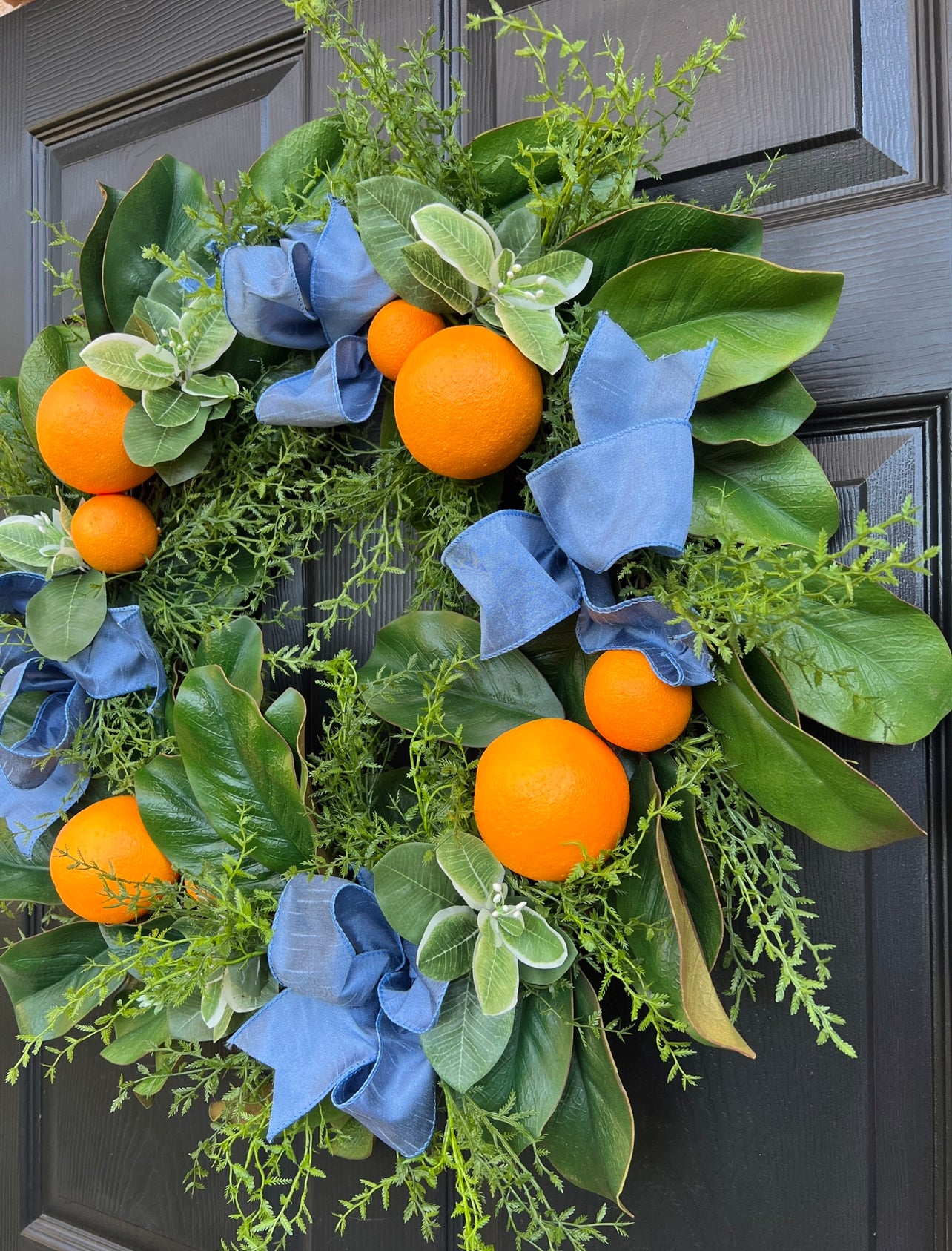 The bestselling Orange and Magnolia wreath two sizes