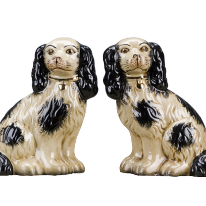 Classic large porcelain Staffordshire dog pair