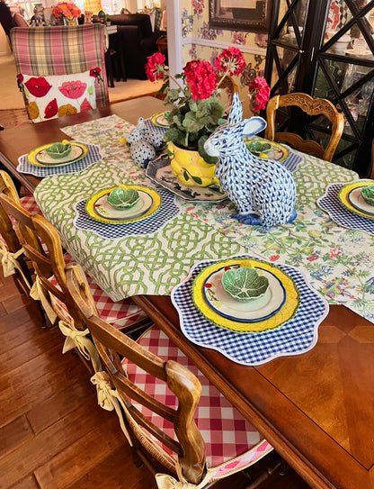Royal gingham scalloped placemat set of 4