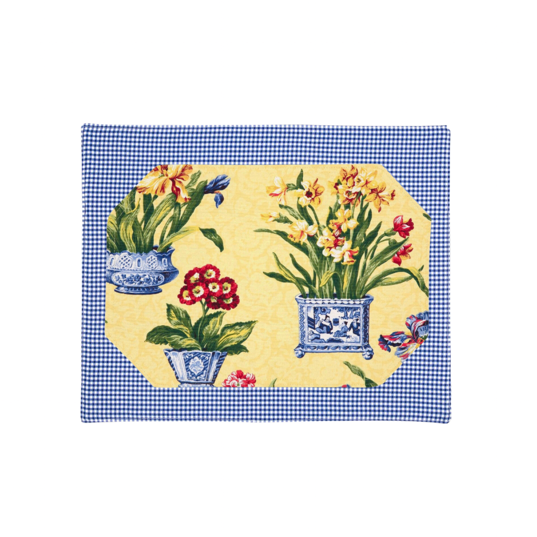 Floral and chinoiserie Cachepot placemat set