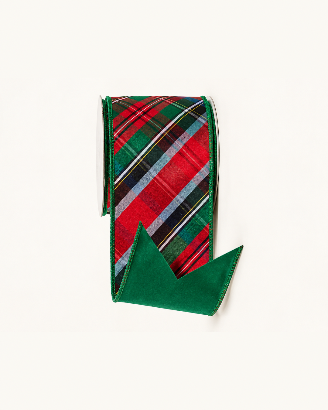 Tartan plaid wired ribbon 4”x10yds