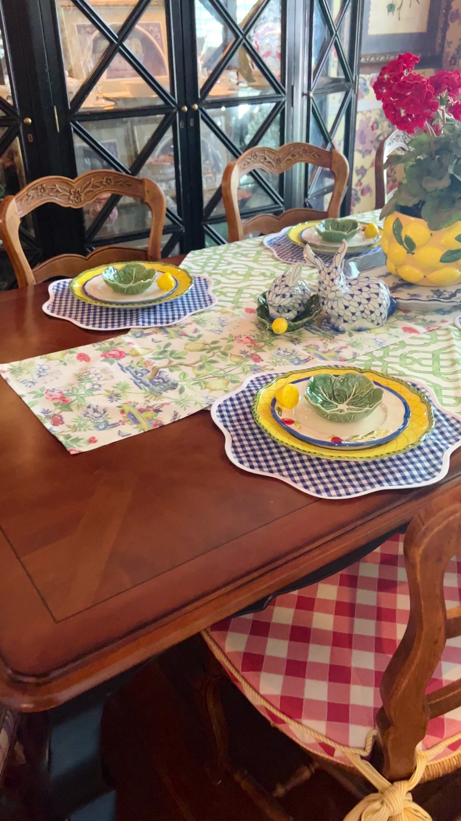 Royal gingham scalloped placemat set of 4