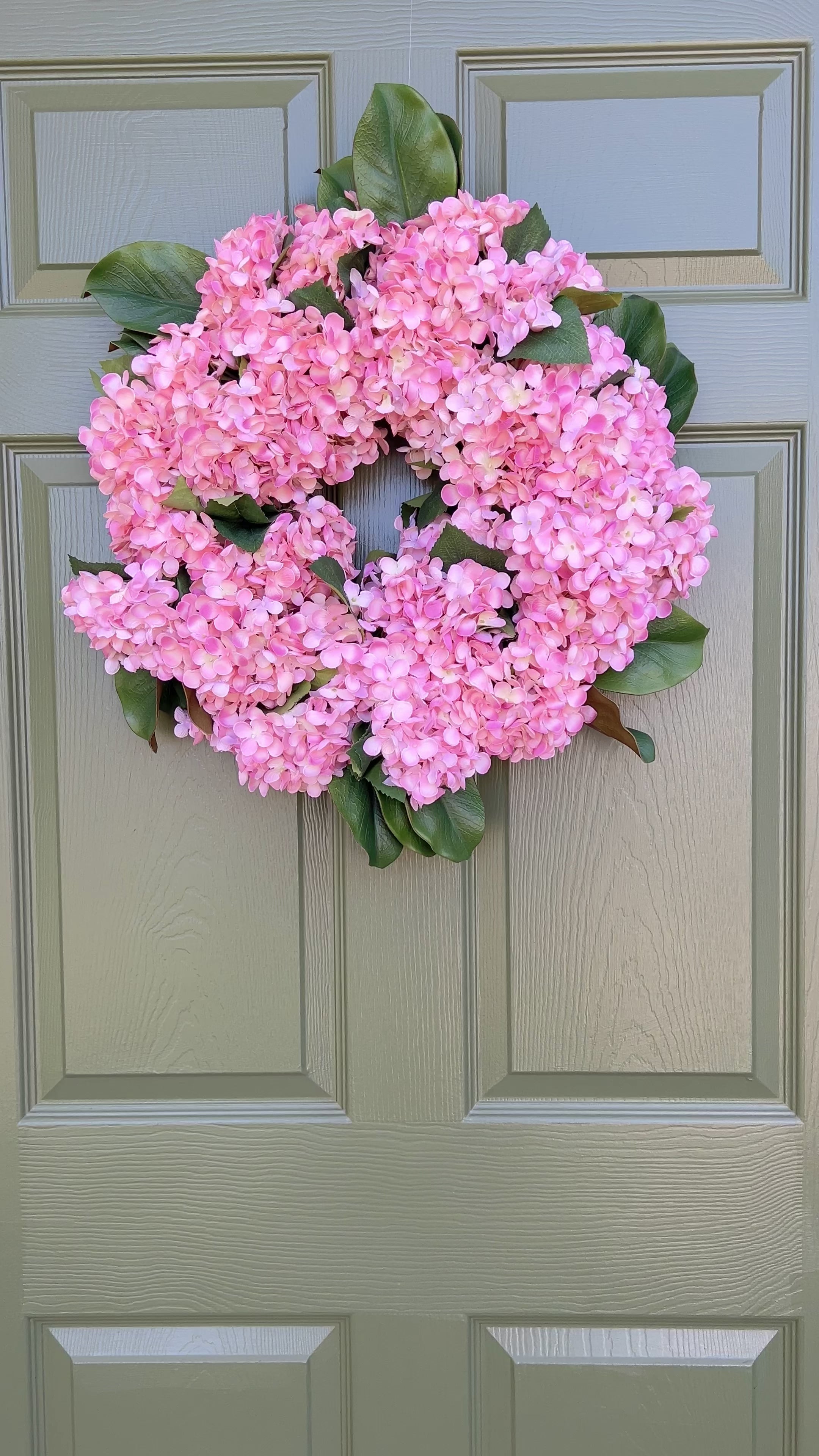 Pink hydrangea wreath