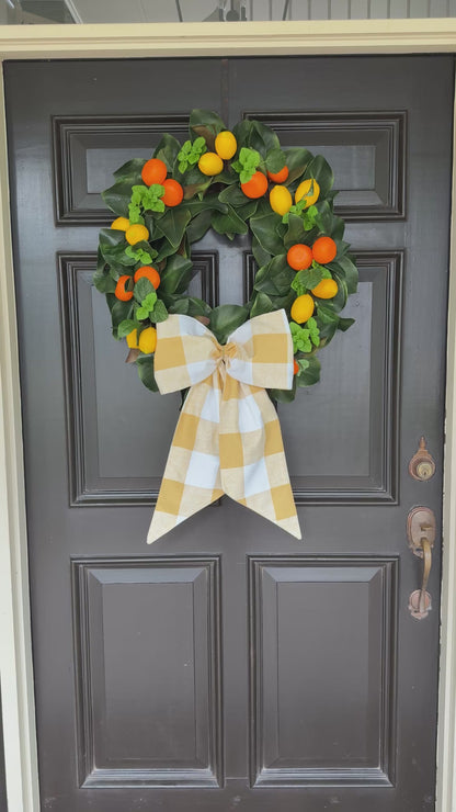 Simple citrus and magnolia wreath
