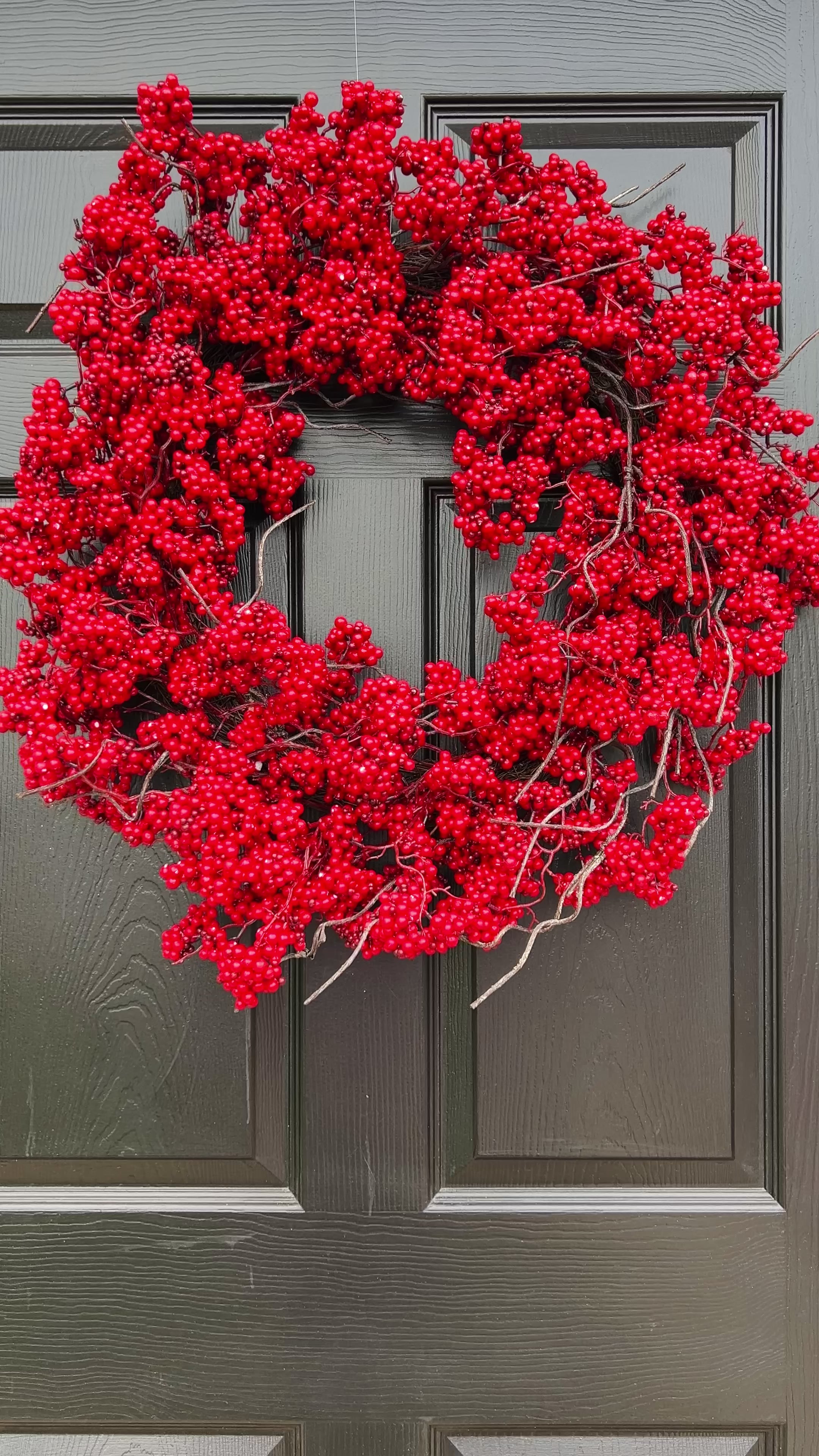 Red berry wreath 29”