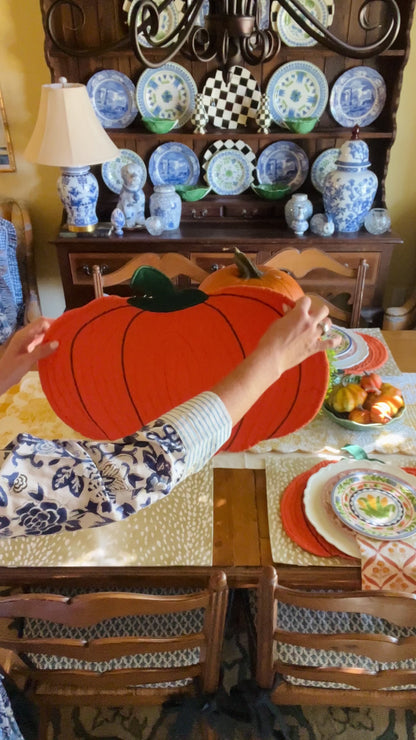 Fall quilted pumpkin placemat (single)