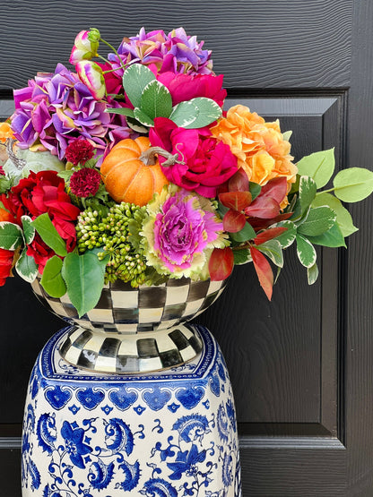 Large drop-in Fall flower arrangement (bowl not included)
