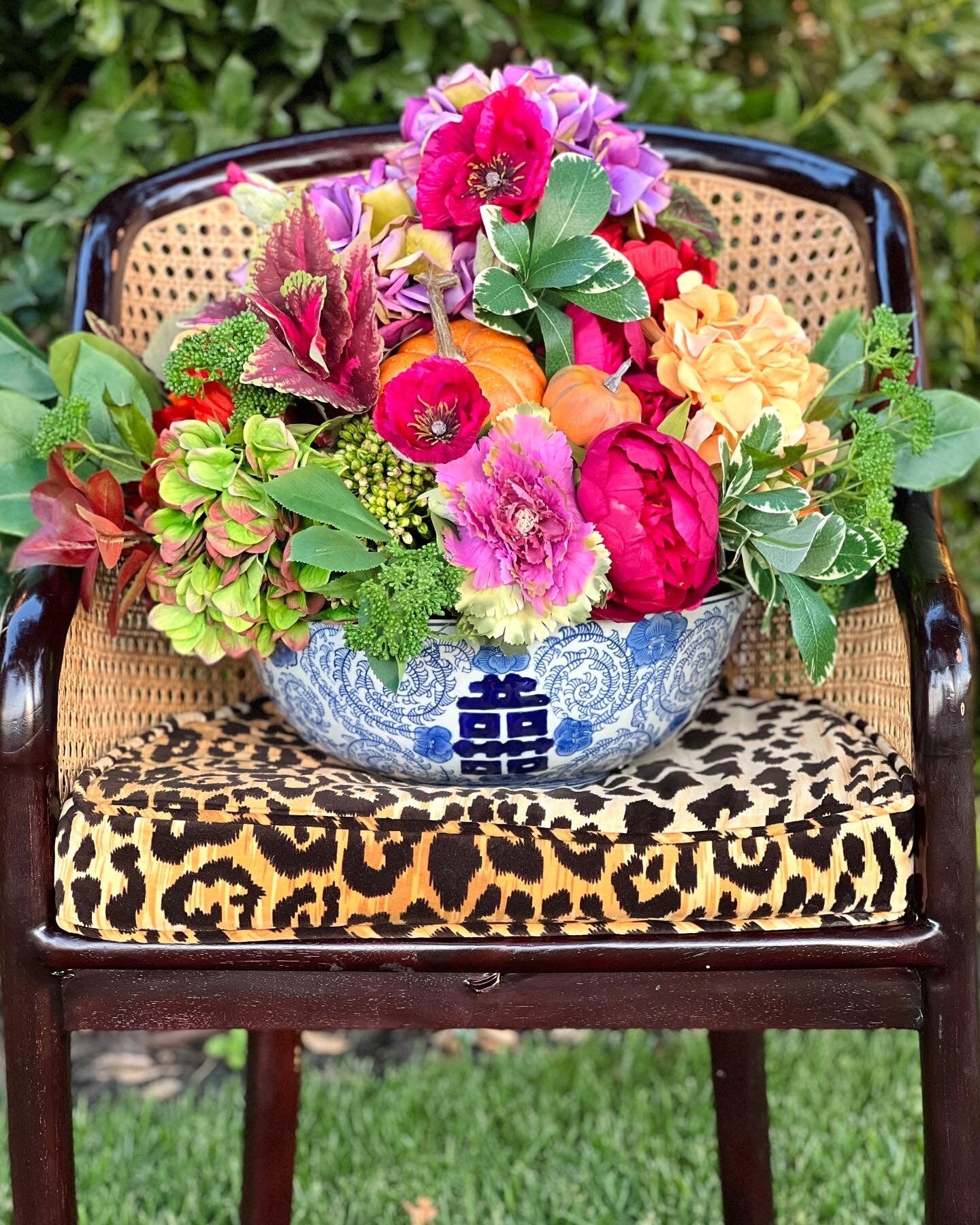 Large drop-in Fall flower arrangement (bowl not included)