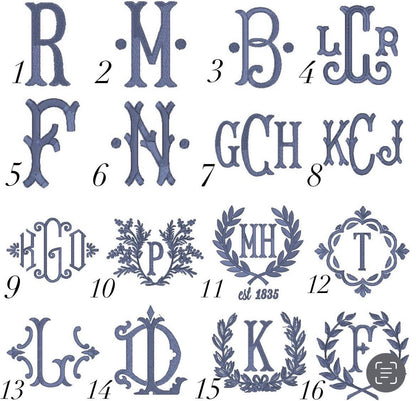 Add a monogram to any sash or pillow cover