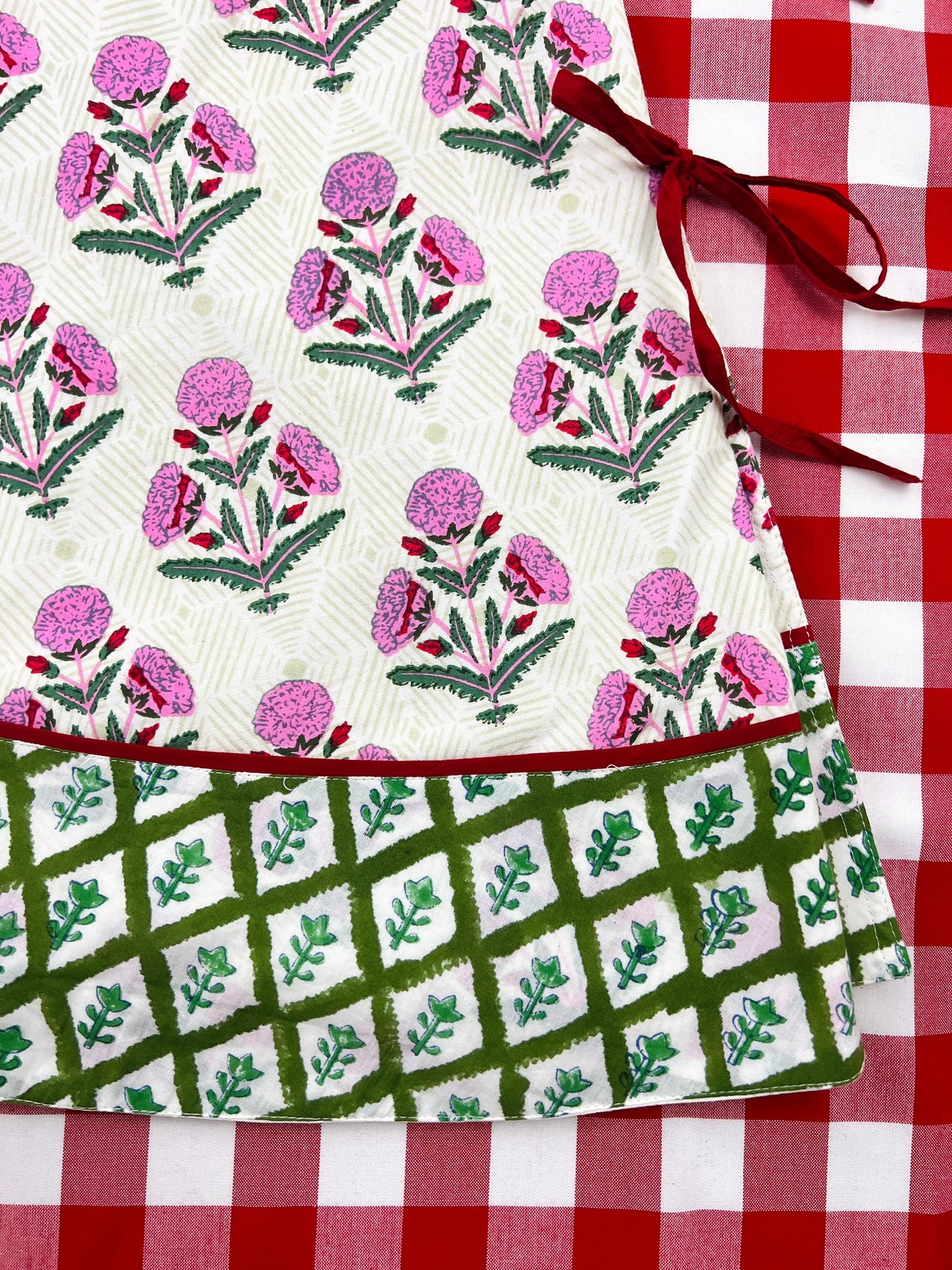 Floral block print tree skirt