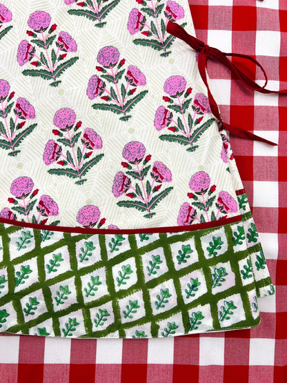 Floral block print tree skirt