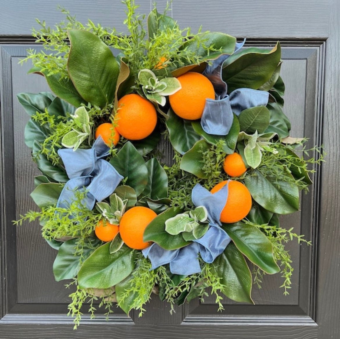 The bestselling Orange and Magnolia wreath two sizes