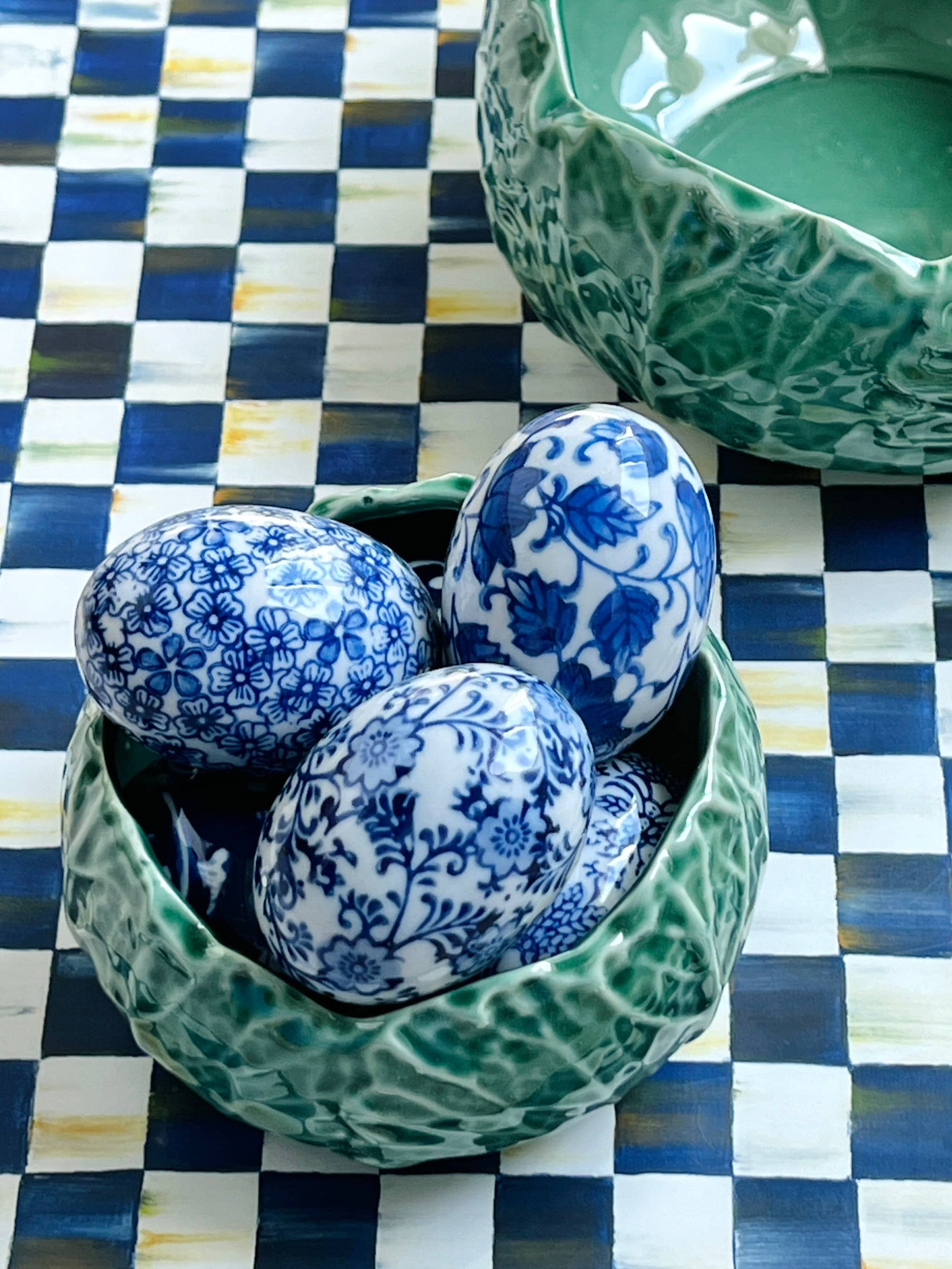 Set of 3 green cabbage bowls