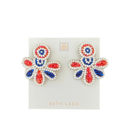 Love stud Earrings in red, white, and blue