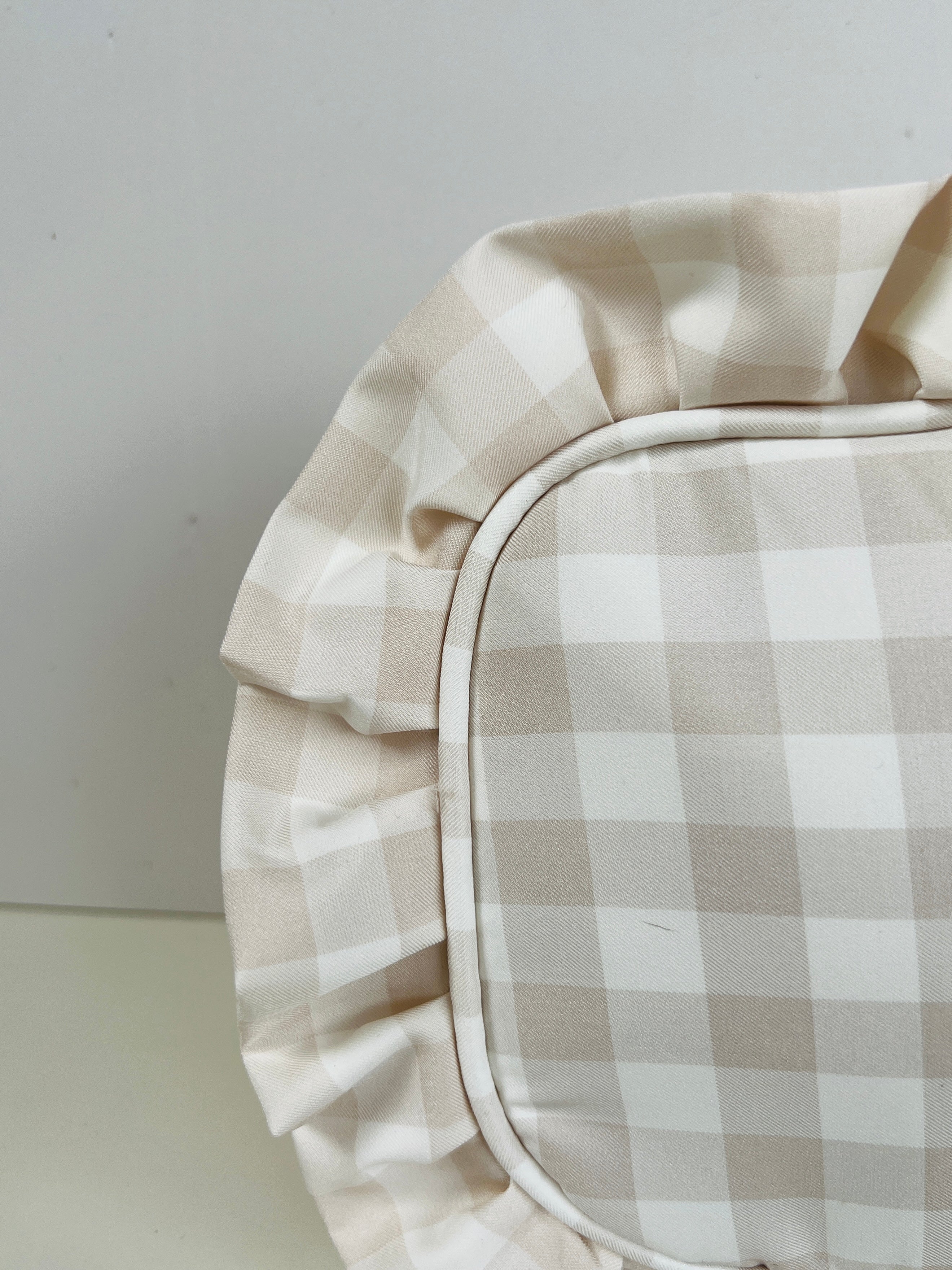 Gingham nylon accessory bag, monogram available in