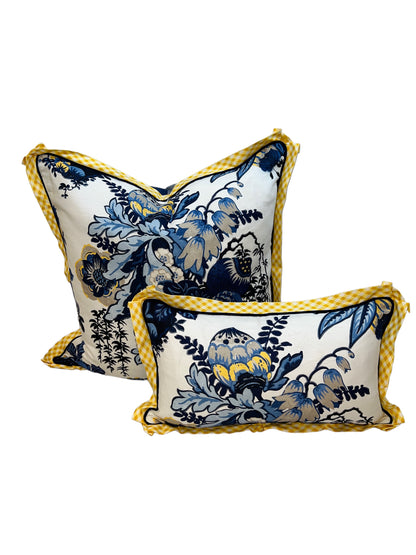 Blue Anna French Lumbar pillow cover