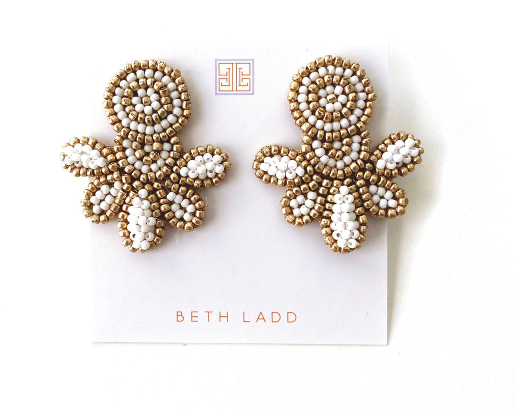Love stud Earrings in gold and white