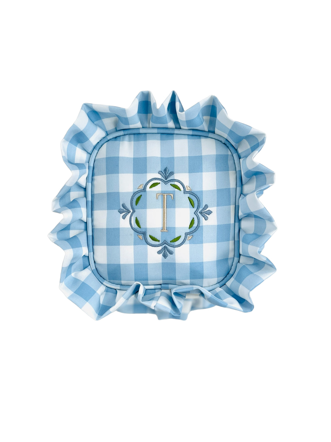 Gingham nylon accessory bag, monogram available in