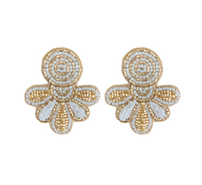Love stud Earrings in gold and white